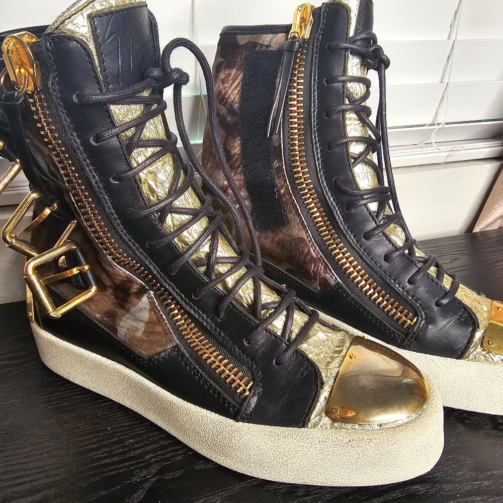Giuseppe Zanotti Camo Gold Sneakers